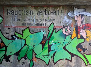 Rauchen verboten / Lucky Luke Graffiti